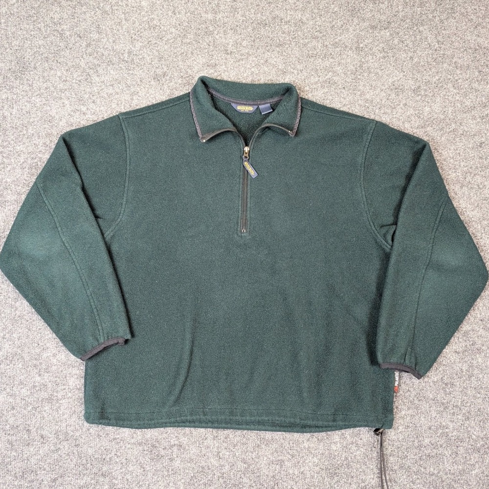 Woolrich Polartec Fleece Quarter Zip Outdoor Pullover Hunter Green Mens XL